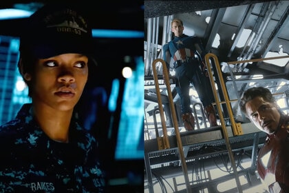 Stills from Battleship (2012) and The Avengers (2012).